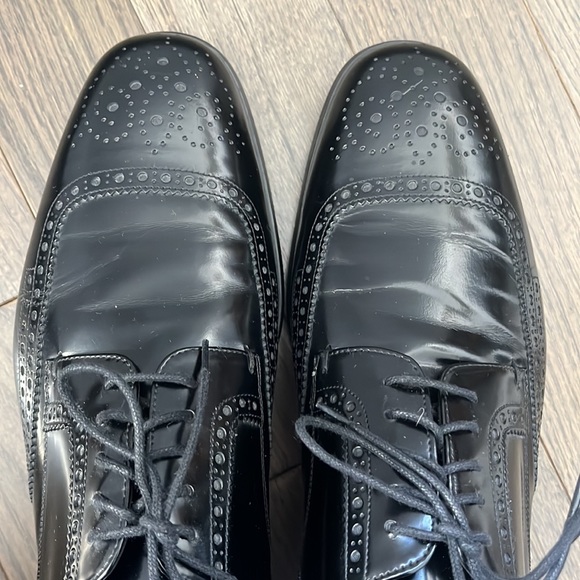 Prada Brushed Leather Oxford Shoes - Black - Picture 8 of 12